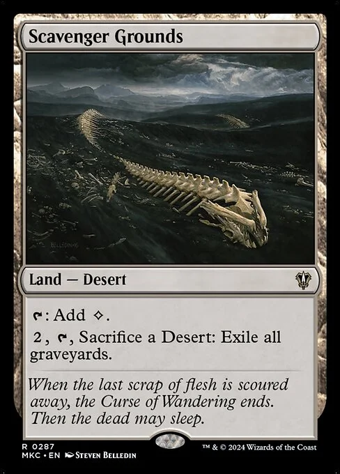 Scavenger Grounds, carta Magic di tipo Land — Desert illustrata da Steven Belledin