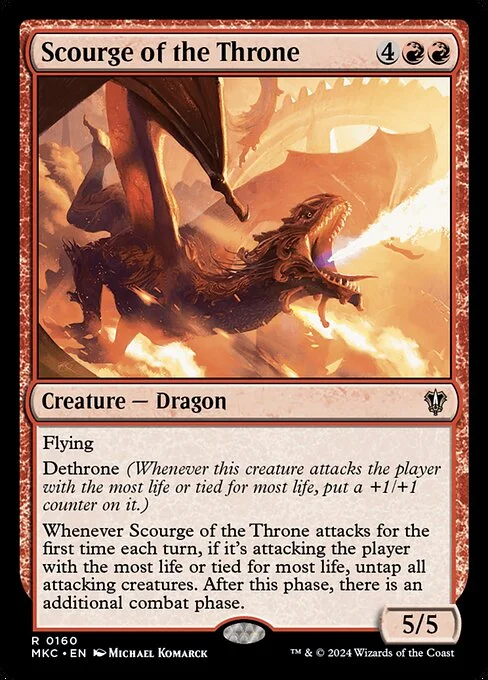 Scourge of the Throne, carta Magic di tipo Creature — Dragon illustrata da Michael Komarck