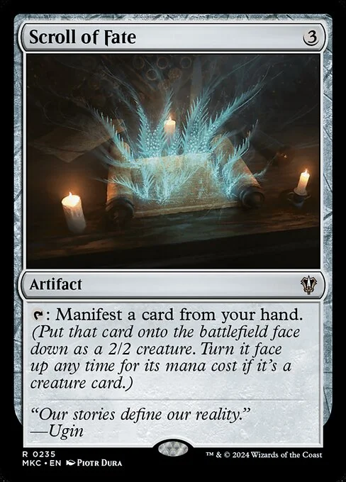 Scroll of Fate, carta Magic di tipo Artifact illustrata da Piotr Dura