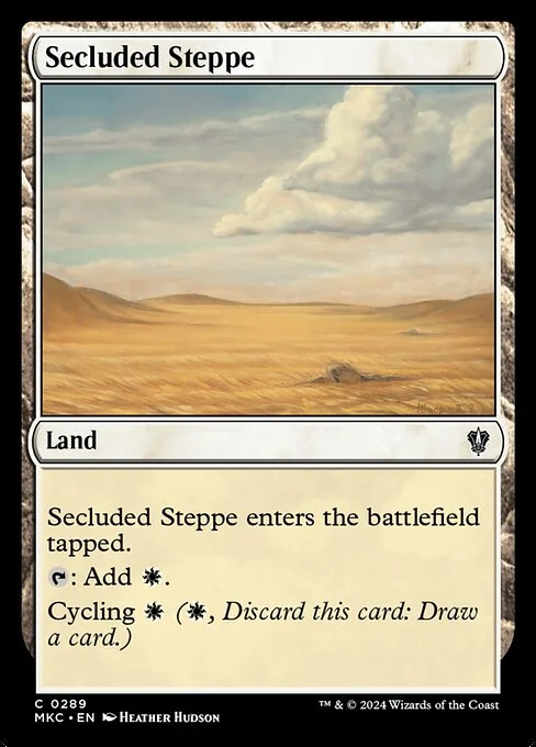 Secluded Steppe, carta Magic di tipo Land illustrata da Heather Hudson