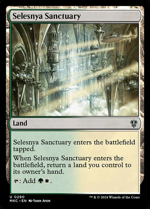 Selesnya Sanctuary, carta Magic di tipo Land illustrata da John Avon