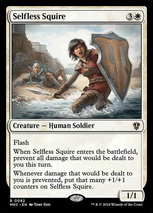 Selfless Squire, carta Magic di tipo Creature — Human Soldier illustrata da Tony Foti