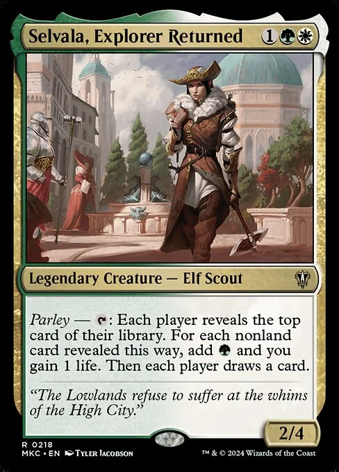 Selvala, Explorer Returned, carta Magic di tipo Legendary Creature — Elf Scout illustrata da Tyler Jacobson