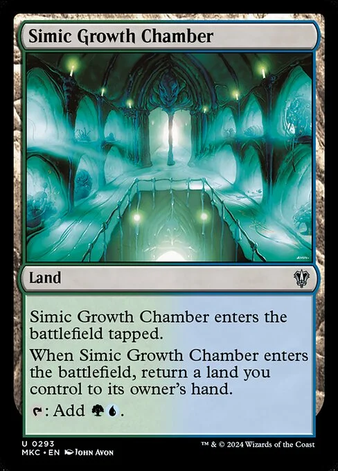 Simic Growth Chamber, carta Magic di tipo Land illustrata da John Avon