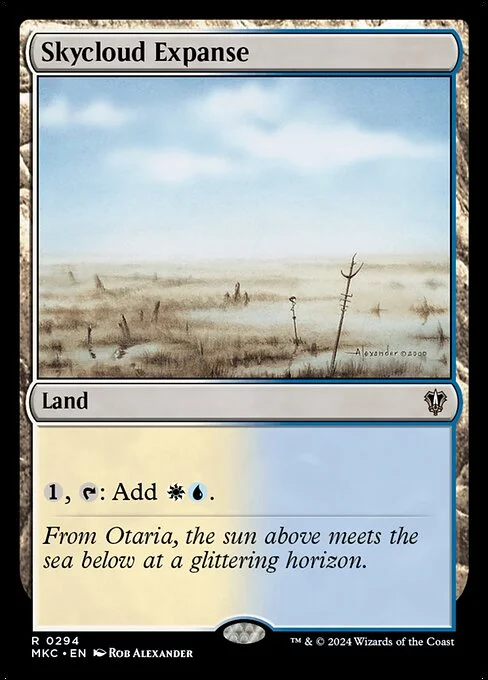 Skycloud Expanse, carta Magic di tipo Land illustrata da Rob Alexander