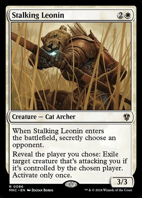 Stalking Leonin, carta Magic di tipo Creature — Cat Archer illustrata da Zoltan Boros