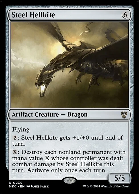 Steel Hellkite, carta Magic di tipo Artifact Creature — Dragon illustrata da James Paick