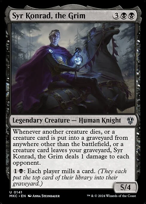 Syr Konrad, the Grim, carta Magic di tipo Legendary Creature — Human Knight illustrata da Anna Steinbauer