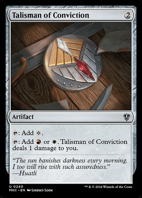 Talisman of Conviction, carta Magic di tipo Artifact illustrata da Lindsey Look