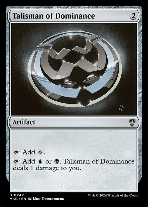 Talisman of Dominance, carta Magic di tipo Artifact illustrata da Mike Dringenberg