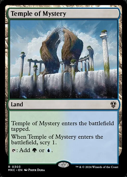 Temple of Mystery, carta Magic di tipo Land illustrata da Piotr Dura