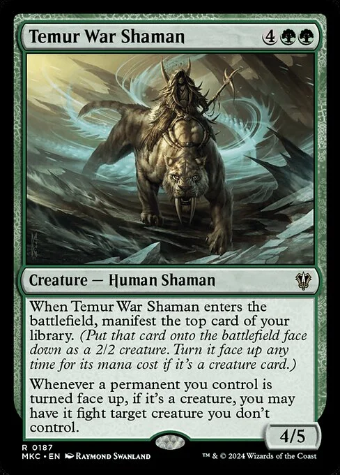 Temur War Shaman, carta Magic di tipo Creature — Human Shaman illustrata da Raymond Swanland