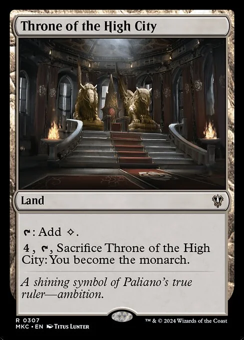 Throne of the High City, carta Magic di tipo Land illustrata da Titus Lunter
