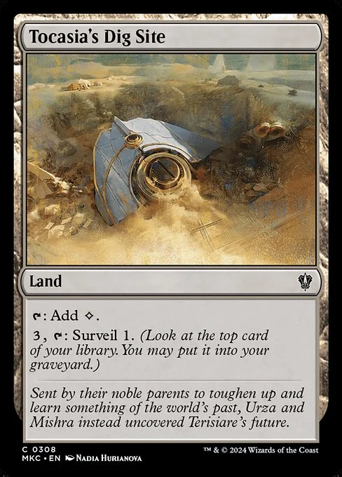 Tocasia's Dig Site, carta Magic di tipo Land illustrata da Nadia Hurianova
