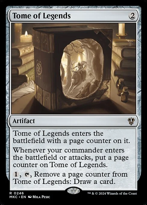 Tome of Legends, carta Magic di tipo Artifact — Book illustrata da Mila Pesic
