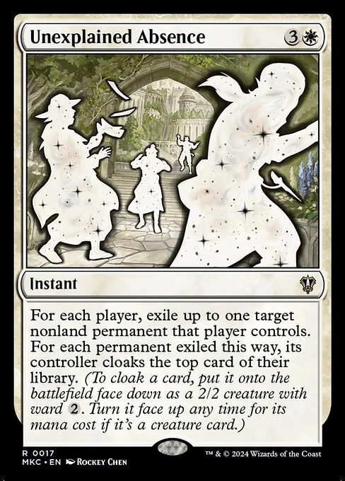 Unexplained Absence, carta Magic di tipo Instant illustrata da Rockey Chen