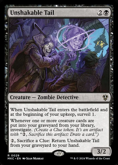 Unshakable Tail, carta Magic di tipo Creature — Zombie Detective illustrata da Sean Murray