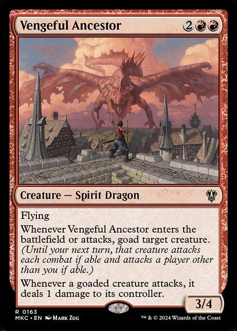 Vengeful Ancestor, carta Magic di tipo Creature — Spirit Dragon illustrata da Mark Zug