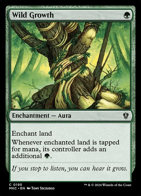 Wild Growth, carta Magic di tipo Enchantment — Aura illustrata da Tony Szczudlo