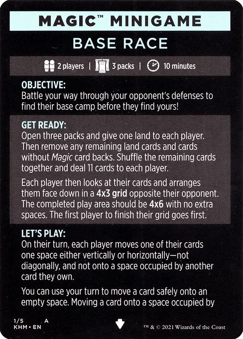 Base Race // Base Race (cont'd), carta Magic di tipo Card // Card