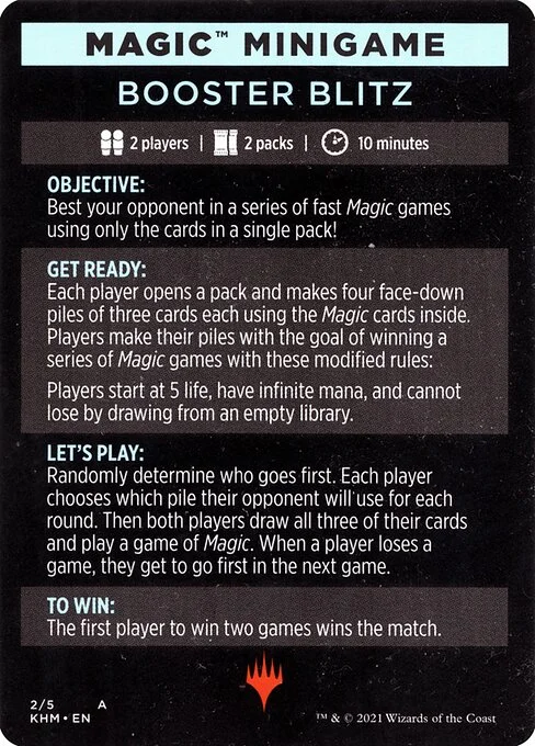 Booster Blitz, carta Magic di tipo Card