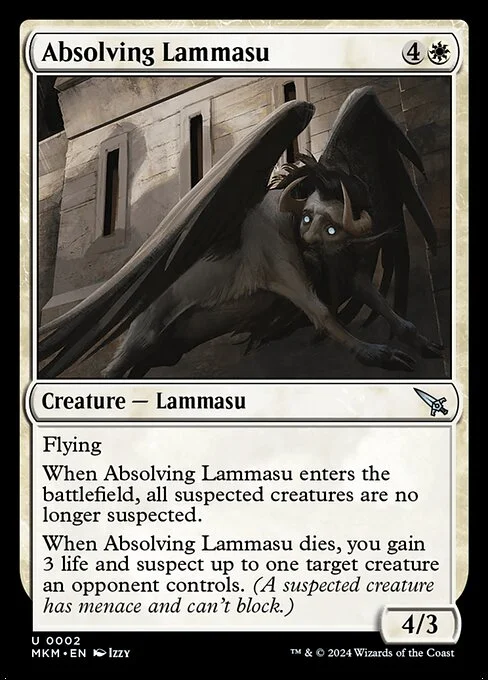 Absolving Lammasu, carta Magic di tipo Creature — Lammasu illustrata da Izzy