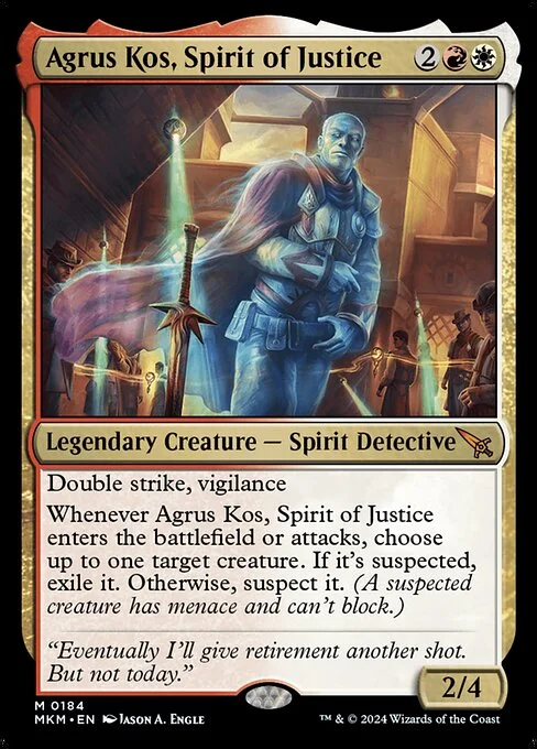 Agrus Kos, Spirit of Justice, carta Magic di tipo Legendary Creature — Spirit Detective illustrata da Jason A. Engle