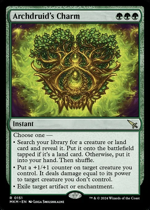 Archdruid's Charm, carta Magic di tipo Instant illustrata da Liiga Smilshkalne