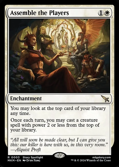 Assemble the Players, carta Magic di tipo Enchantment illustrata da Evyn Fong