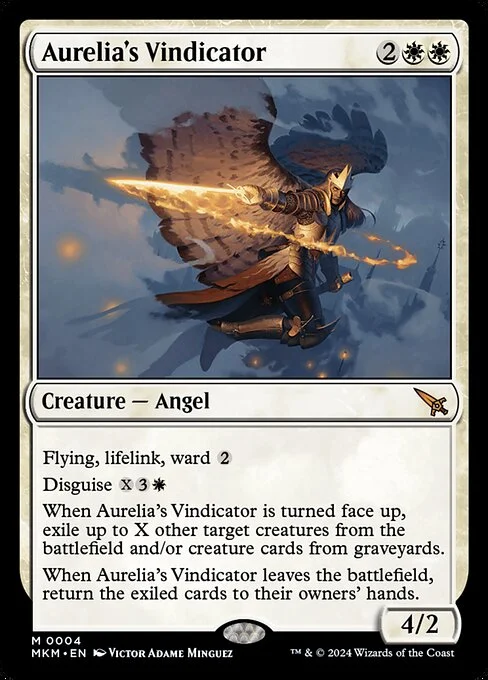 Aurelia's Vindicator, carta Magic di tipo Creature — Angel illustrata da Victor Adame Minguez