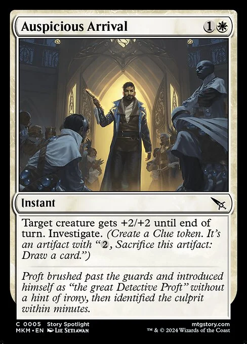 Auspicious Arrival, carta Magic di tipo Instant illustrata da Lie Setiawan