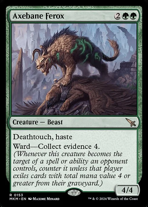 Axebane Ferox, carta Magic di tipo Creature — Beast illustrata da Maxime Minard