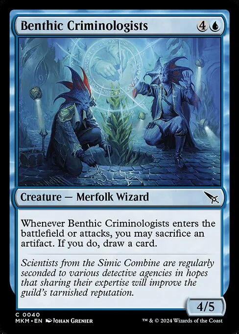 Benthic Criminologists, carta Magic di tipo Creature — Merfolk Wizard illustrata da Johan Grenier