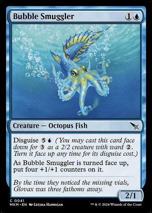 Bubble Smuggler, carta Magic di tipo Creature — Octopus Fish illustrata da Leesha Hannigan