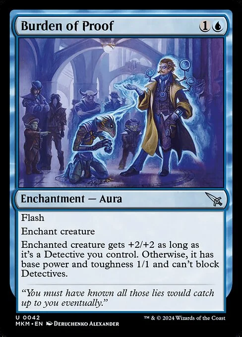 Burden of Proof, carta Magic di tipo Enchantment — Aura illustrata da Deruchenko Alexander