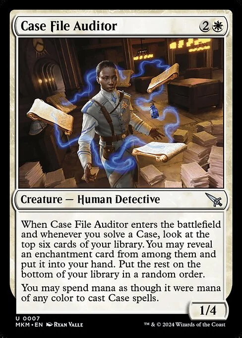 Case File Auditor, carta Magic di tipo Creature — Human Detective illustrata da Ryan Valle