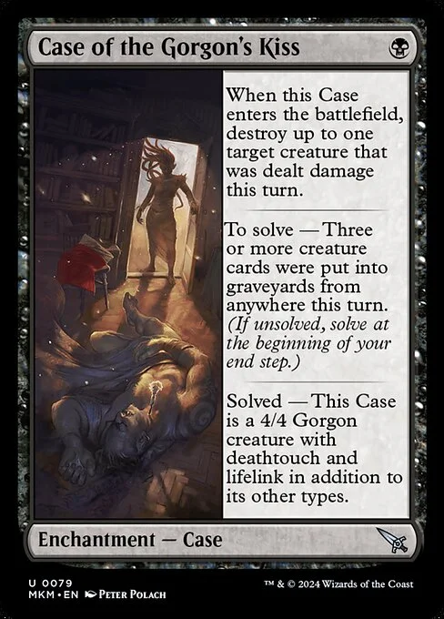 Case of the Gorgon's Kiss, carta Magic di tipo Enchantment — Case illustrata da Peter Polach