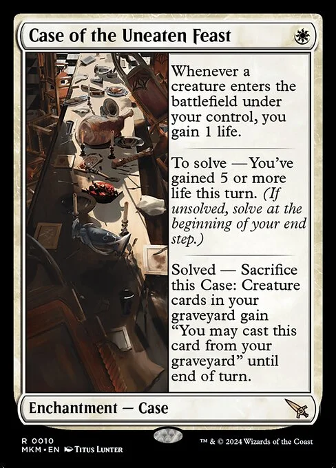 Case of the Uneaten Feast, carta Magic di tipo Enchantment — Case illustrata da Titus Lunter