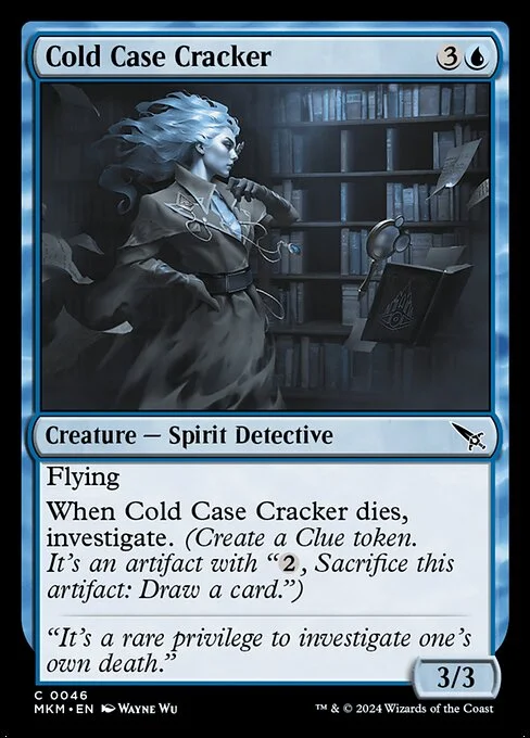 Cold Case Cracker, carta Magic di tipo Creature — Spirit Detective illustrata da Wayne Wu