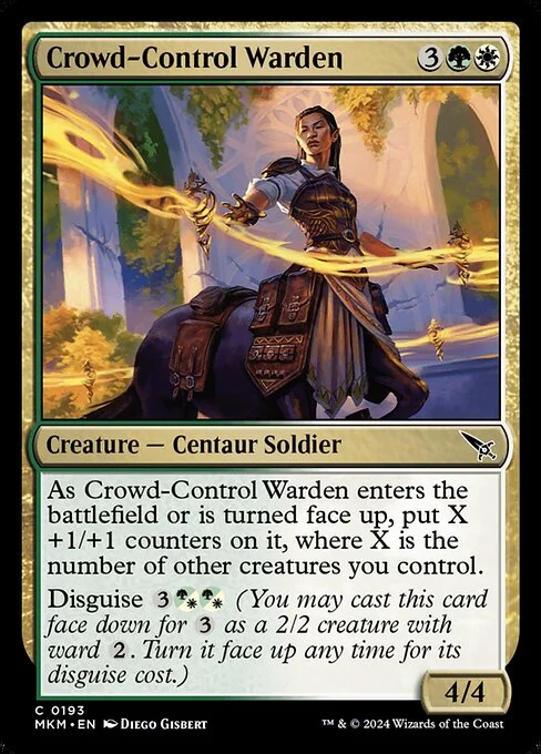 Crowd-Control Warden, carta Magic di tipo Creature — Centaur Soldier illustrata da Diego Gisbert