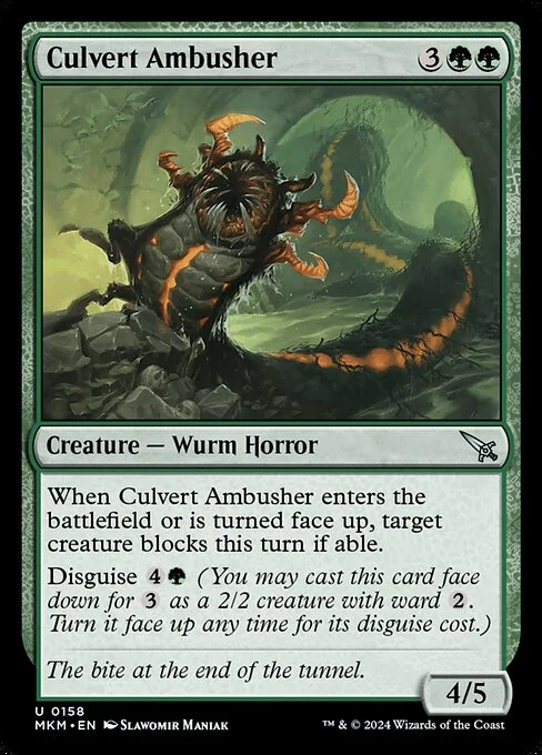 Culvert Ambusher, carta Magic di tipo Creature — Wurm Horror illustrata da Slawomir Maniak