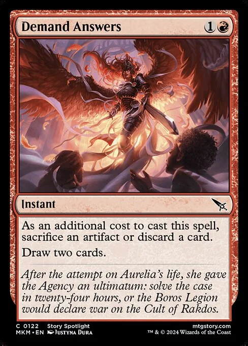 Demand Answers, carta Magic di tipo Instant illustrata da Justyna Dura