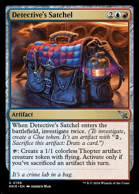Detective's Satchel, carta Magic di tipo Artifact illustrata da Andrew Mar