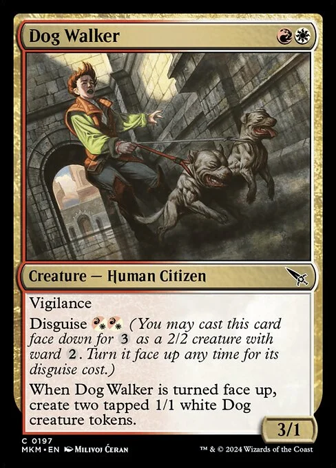 Dog Walker, carta Magic di tipo Creature — Human Citizen illustrata da Milivoj Ćeran
