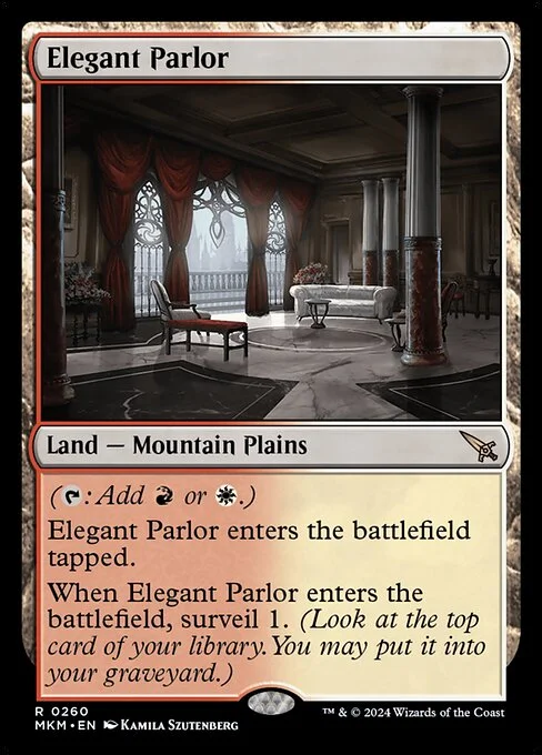 Elegant Parlor, carta Magic di tipo Land — Mountain Plains illustrata da Kamila Szutenberg