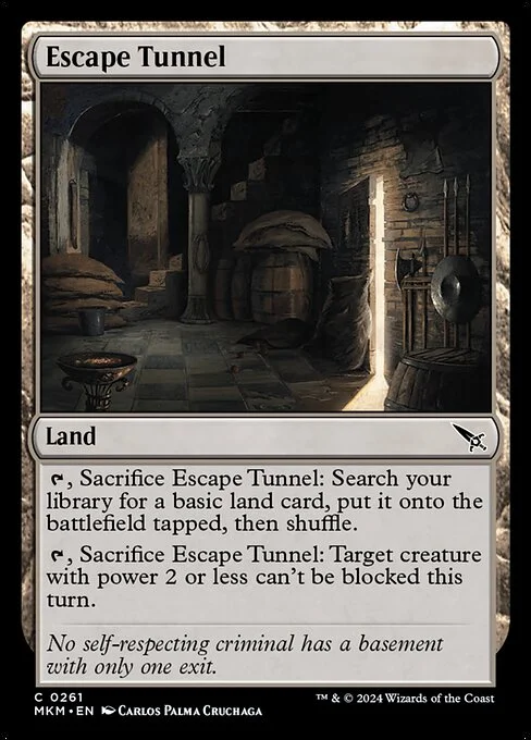 Escape Tunnel, carta Magic di tipo Land illustrata da Carlos Palma Cruchaga
