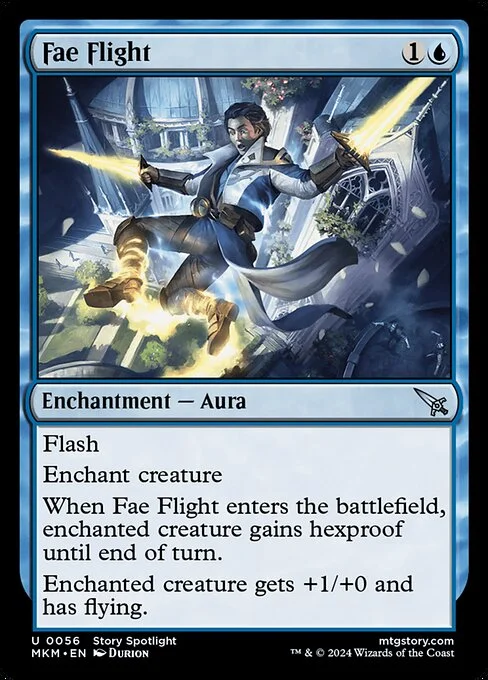 Fae Flight, carta Magic di tipo Enchantment — Aura illustrata da Durion