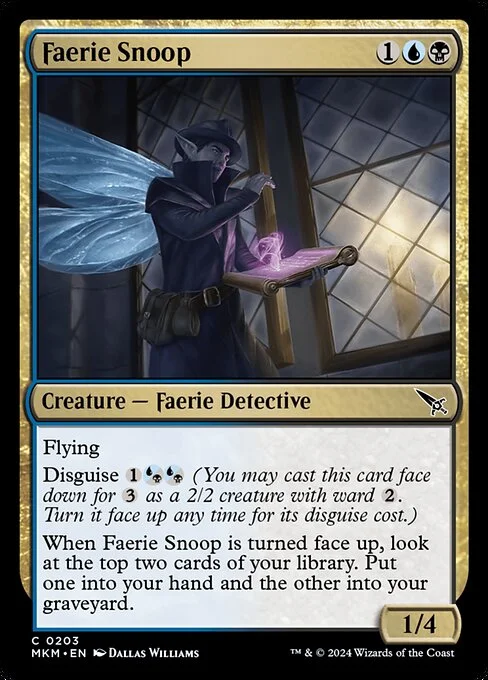 Faerie Snoop, carta Magic di tipo Creature — Faerie Detective illustrata da Dallas Williams