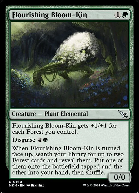 Flourishing Bloom-Kin, carta Magic di tipo Creature — Plant Elemental illustrata da Ben Hill