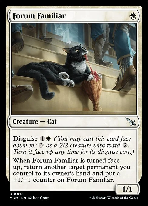 Forum Familiar, carta Magic di tipo Creature — Cat illustrata da Ilse Gort
